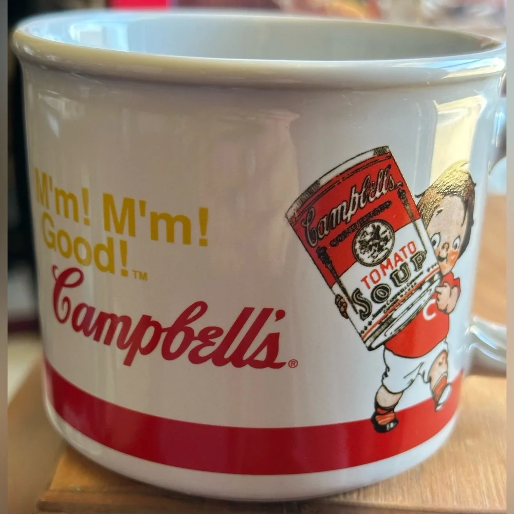 Vintage Campbell’s Soup Terrine w/ 3 Mugs & Ceramic Ladle Set